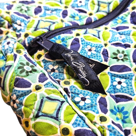 Vera Bradley Daisy Daisy Green Blue Quilted Shoulder Bag Cottagecore Grandma Y2K - Picture 9 of 12